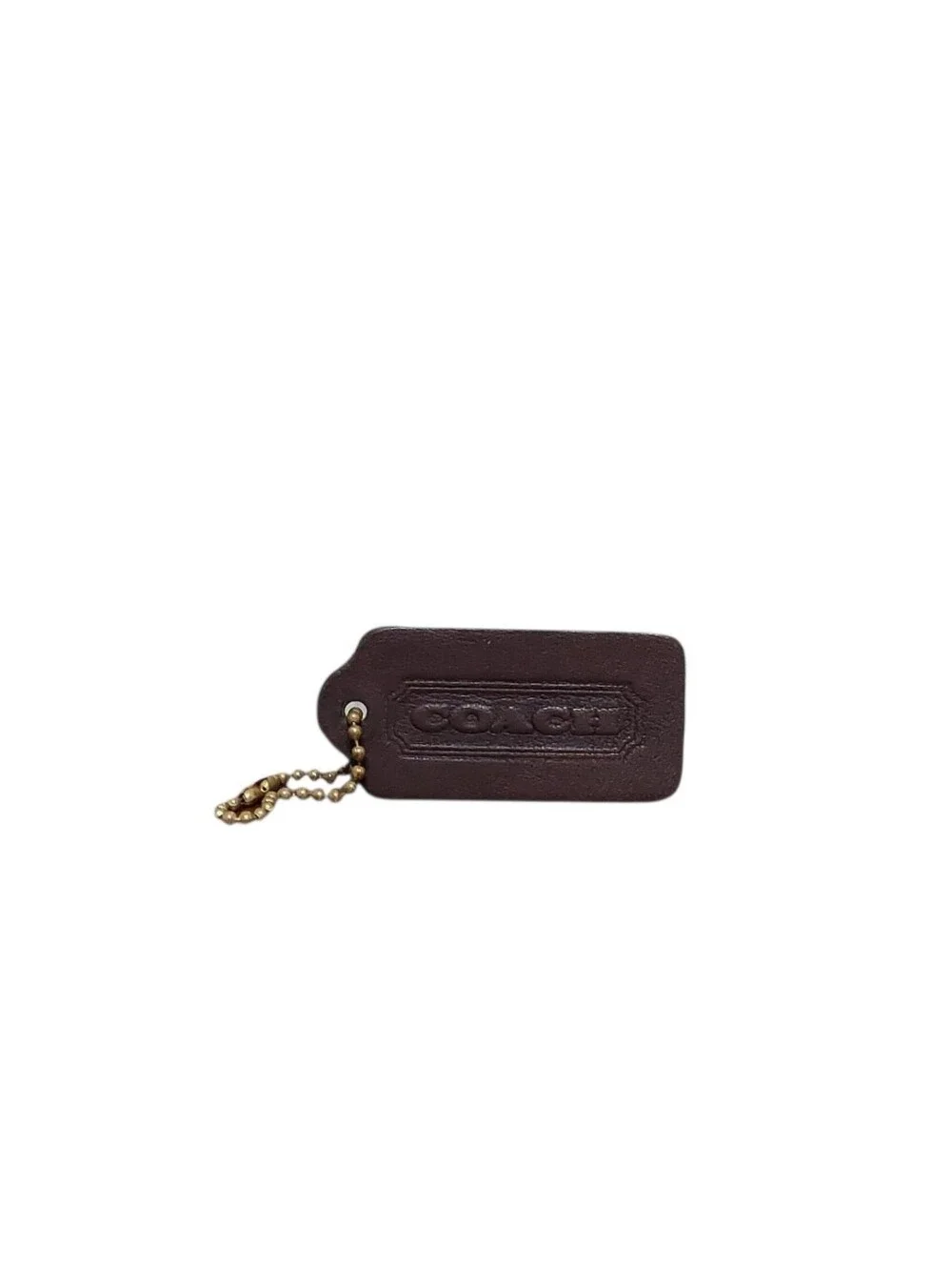 Coach Vintage 1996  Leather Hangtag Espresso Brown W/ Brass Chain Like New